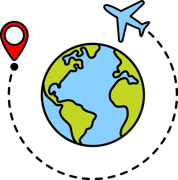 Globe with plane